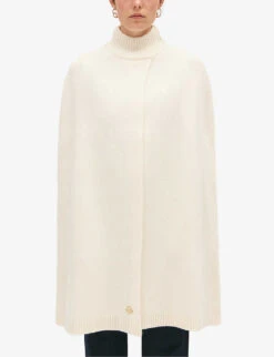 CLAUDIE PIERLOT Turtle-neck Knitted Cape -Reisi Clothing Shop R04190096 NATURELS ALT04