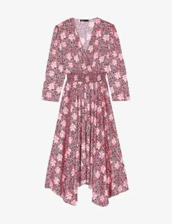 Maje Rayemaybe Floral-print Woven Midi Dress
