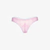 DORA LARSEN Alice Lace-embroidered Stretch-recycled Nylon Briefs -Reisi Clothing Shop R04191188 PURPLE M