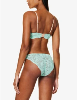 DORA LARSEN Sierra Contrast-trim Stretch-recycled Nylon Bra -Reisi Clothing Shop R04191192 MINT ALT02