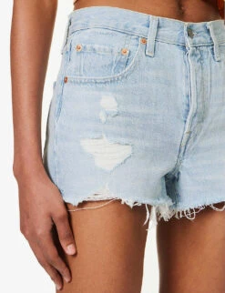 Levis 501 Original High-rise Stretch-denim Shorts -Reisi Clothing Shop R04191368 PROMISEME ALT04