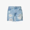 Levis 501 High-rise Distressed Denim Shorts -Reisi Clothing Shop R04191371 Z7281LIGHTINDIGO M