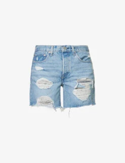Levis 501 High-rise Distressed Denim Shorts