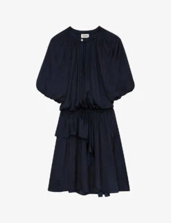 Zadig & Voltaire Romina Ruffle-time Satin Mini Dress