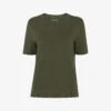 Whistles Rosa Double-trim Regular-fit Cotton T-shirt -Reisi Clothing Shop R04192528 KHAKIOLIVE M