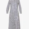 ME AND EM Stripe-pattern Flap-pocket Woven Maxi Dress -Reisi Clothing Shop R04194865 NAVYSOFTWHITE M