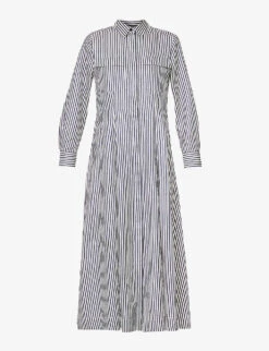 ME AND EM Stripe-pattern Flap-pocket Woven Maxi Dress