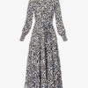 ME AND EM Floral-print Recycled Polyester-blend Maxi Dress -Reisi Clothing Shop R04194873 BLACKLILACCREAMKH M
