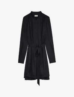 Zadig & Voltaire Ritchin Belted Satin Midi Dress