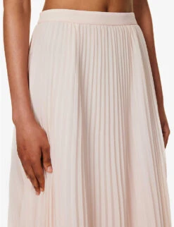 SELF PORTRAIT Sequin-embellished Pleated-skirt Woven Midi Dress -Reisi Clothing Shop R04195740 PINK ALT05
