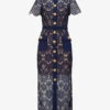 SELF PORTRAIT Guipure Collared Lace Midi Dress -Reisi Clothing Shop R04195769 NAVYEXCL M