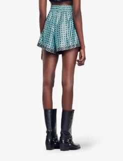 Sandro Louxor Graphic-print Woven Shorts -Reisi Clothing Shop R04197507 BRUNS ALT03