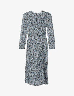 Sandro Lise Graphic-print Silk Midi Dress