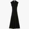 Sandro Laurene Collared Sleeveless Stretch-knit Midi Dress