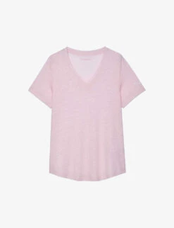 Zadig & Voltaire Atia Wing-embroidered Linen T-shirt