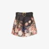 Zimmermann Floral-print High-rise Silk And Cotton-blend Shorts -Reisi Clothing Shop R04199036 MORISOTBLACKPRINT M