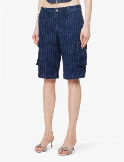 Dune Pinstripe Stretch-cotton Blend Shorts -Reisi Clothing Shop R04199779 VARSITYPINSTRIPE ALT02