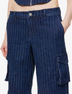 Dune Pinstripe Stretch-cotton Blend Shorts -Reisi Clothing Shop R04199779 VARSITYPINSTRIPE ALT04