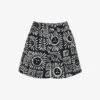 Whistles Sunman Graphic-print Elasticated-band Linen Cotton-blend Shorts -Reisi Clothing Shop R04200353 MONOCHROME M