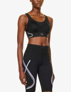 Adidas By Stella Mccartney TruePace Scoop-neck Stretch Recycled Polyester Bra 9 Adidas By Stella Mccartney TruePace Scoop-neck Stretch Recycled Polyester Bra -Reisi Clothing Shop R04201638 BLACKPURPLEGLOW ALT02