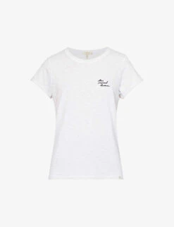 Rag & Bone Star Crossed Lovers Logo-embroidered Organic Cotton-jersey T-shirt