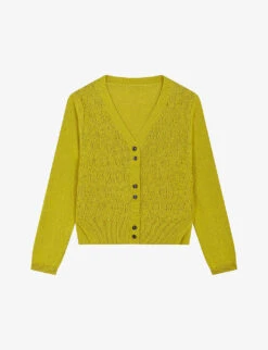 Soeur Under V-neck Cotton And Linen Blend Cardigan