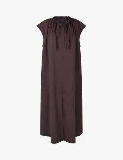 Soeur Tamaris Tied-neck Cotton-poplin Midi Dress