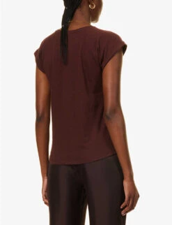 Soeur Valentina Logo-print Cotton-blend T-shirt -Reisi Clothing Shop R04202835 PURPLE ALT03