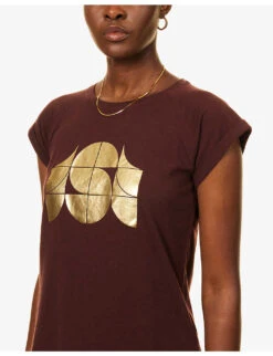 Soeur Valentina Logo-print Cotton-blend T-shirt -Reisi Clothing Shop R04202835 PURPLE ALT04