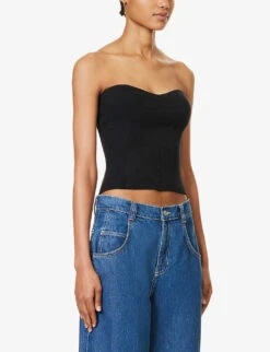 Jenni Organic-cotton Blend Strapless Top -Reisi Clothing Shop R04203302 BLACK ALT02