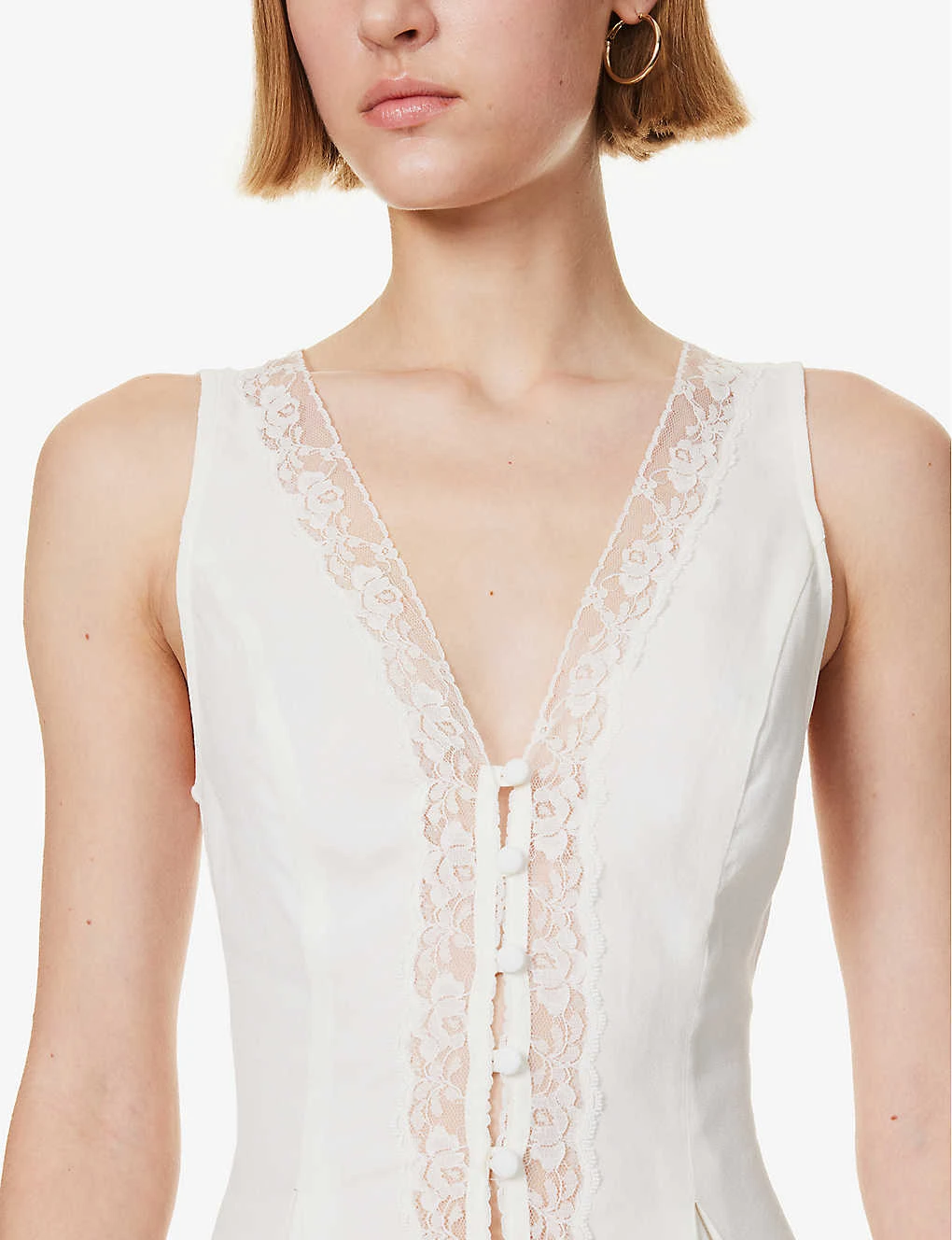 Cristina Lace-trim Slim-fit Crepe Top 7 Cristina Lace-trim Slim-fit Crepe Top - Image 5