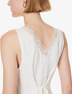 Cristina Lace-trim Slim-fit Crepe Top 13 Cristina Lace-trim Slim-fit Crepe Top -Reisi Clothing Shop R04203335 GOSSAMER ALT05