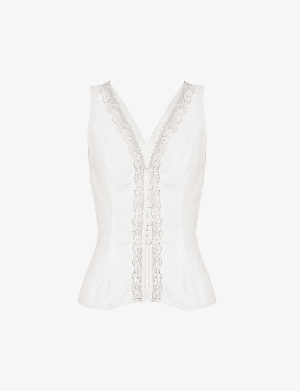 Cristina Lace-trim Slim-fit Crepe Top 3 Cristina Lace-trim Slim-fit Crepe Top