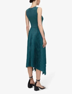 Joseph Dera Pleated Woven Midi Dress -Reisi Clothing Shop R04203811 DARKTEAL ALT02