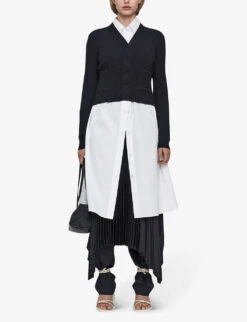 Joseph Ribbed Patch-pocket Stretch Wool-blend Cardigan -Reisi Clothing Shop R04203813 BLACK ALT01