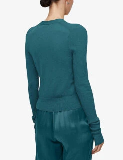 Joseph Cashair V-neck Cashmere Cardigan -Reisi Clothing Shop R04203824 DARKTEAL ALT03