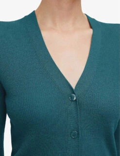 Joseph Cashair V-neck Cashmere Cardigan -Reisi Clothing Shop R04203824 DARKTEAL ALT04