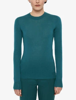 Joseph Cashair Round-neck Cashmere Jumper -Reisi Clothing Shop R04203827 DARKTEAL ALT02