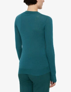Joseph Cashair Round-neck Cashmere Jumper -Reisi Clothing Shop R04203827 DARKTEAL ALT03