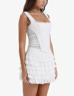 Catalina Broderie Anglaise-embroidered Stretch-woven Top -Reisi Clothing Shop R04204261 WHITE ALT02