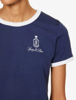 Vendome Logo-print Cropped Cotton T-shirt -Reisi Clothing Shop R04204997 NAVY ALT04