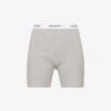 Serif Logo-print High-rise Stretch-cotton Shorts