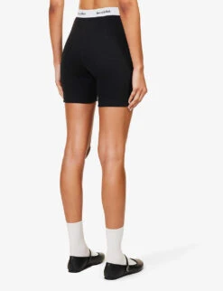 Serif High-rise Stretch-cotton Shorts -Reisi Clothing Shop R04205012 BLACK ALT03