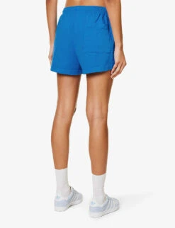 Disco Brand-print Cotton-jersey Shorts -Reisi Clothing Shop R04205123 ROYALBLUEWHITE ALT03