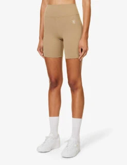 Runner Logo-print High-rise Stretch-woven Shorts -Reisi Clothing Shop R04205133 ESPRESSOWHITE ALT02