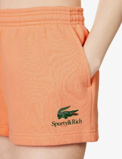 Lacoste X Sporty & Rich Disco Brand-print Cotton-jersey Shorts 11 Lacoste X Sporty & Rich Disco Brand-print Cotton-jersey Shorts -Reisi Clothing Shop R04205207 RECIFAL ALT04