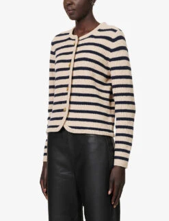 Rag & Bone Nancy Round-neck Wool-blend Cardigan -Reisi Clothing Shop R04205754 OATMEAL ALT02