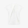 Twist-neck Sleeveless Stretch-cotton Top -Reisi Clothing Shop R04209465 WHITE M